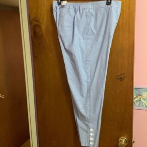 Talbots NWT Blue/white Gingham pants, 20W